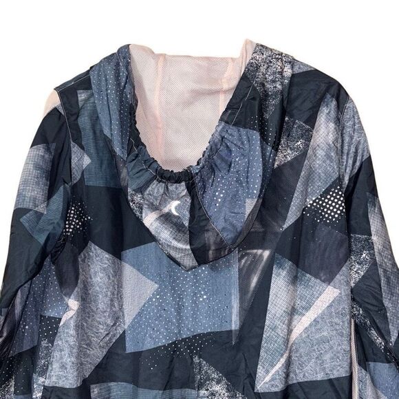 ZYIA Activewear Geometric Radical Bomber Full Zip Hooded Windbreaker Jacket, M - Picture 9 of 12